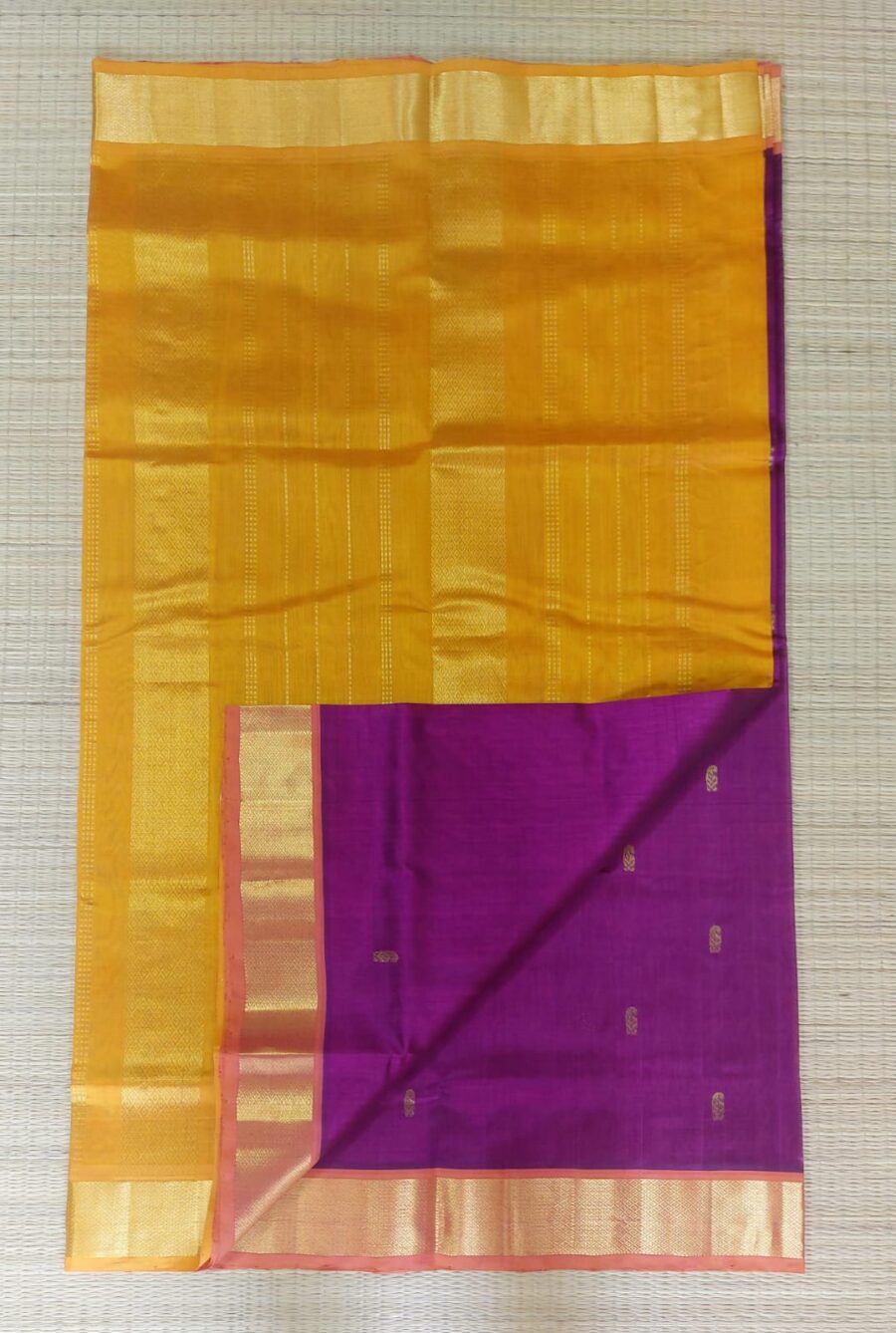 Yellow & Purple Silk Cotton